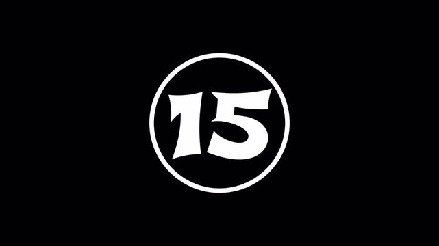 Bold white number twenty emblem with cyclical arrows inside a circle, a high-contrast minimalist graphic icon isolated on a black background.