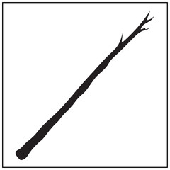 Obraz premium Vector art of tree branch silhouette isolated on white background