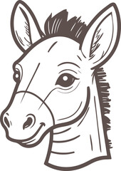 donkey face icon vector 