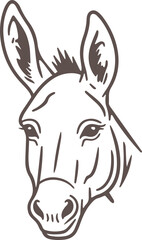 donkey face icon vector 