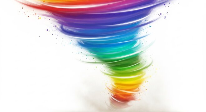 Tornade arc-en-ciel vibrante tourbillonne lumiere intense. AI Generated