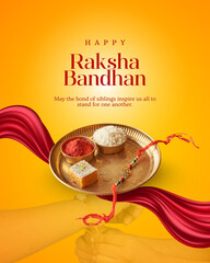 Happy Raksha Bandhan Festival image, Rakhi Special Festival Image, India Festival Image, with Yellow background