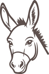 donkey face icon vector 