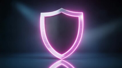 Gleaming metallic shield emblem symbolizing digital security and protection against cyber threats, broadcasting strength and reliability in a dynamic, modern visual. - Powered by Adobe