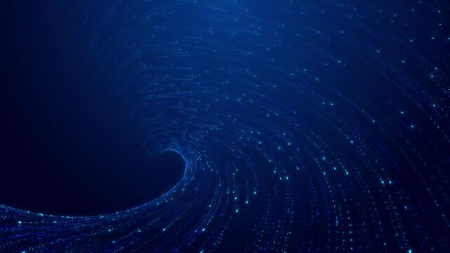 Glowing flare particles dynamic storm effect representing energy spiral, futuristic technology motion, for science, space, abstract visualizations, innovation themes, digital transformations.