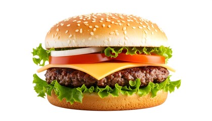 Classic cheeseburger, fresh and delicious