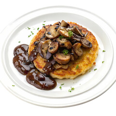 Naklejka premium Delicious Mushroom and Potato Galette: A Gourmet Recipe
