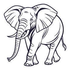 Elephant cartoon isolated on a white background 