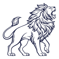 vector illustration of a lion on a white background 