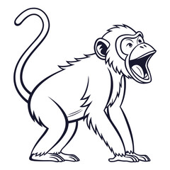 vector illustration of a cartoon  baby monkey