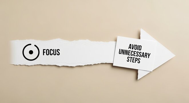 Creative Focus Concept with Torn Paper Arrow and Text Message