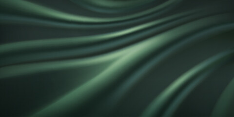 Luxury emerald green silk velvet fabric texture with smooth flowing waves - rich satin material with elegant soft folds and curves for fashion design, upholstery or premium textile backgrounds.