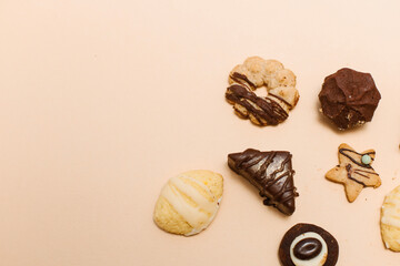 cookies on a plain background, Christmas cookies