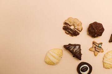 cookies on a plain background, Christmas cookies