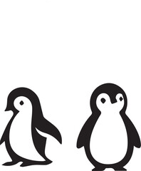 Penguin Silhouettes PNG – Cute Baby Penguin Vector Clipart