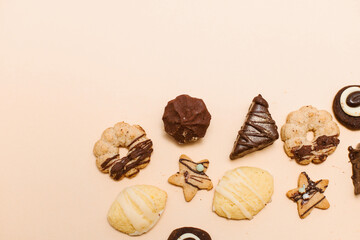 cookies on a plain background, Christmas cookies