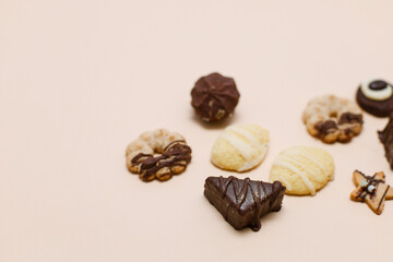 cookies on a plain background, Christmas cookies