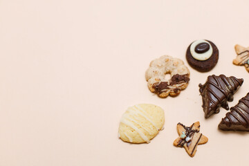cookies on a plain background, Christmas cookies