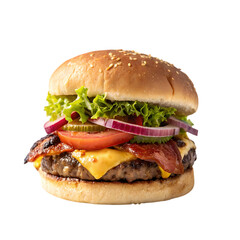 Juicy Bacon Cheeseburger: Gourmet Burger Photography for Restaurant Menus, Food Blogs, and Culinary Websites