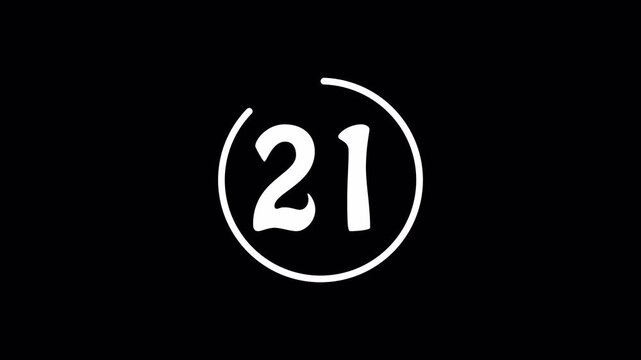 Minimalist White Number Twenty-Six Icon in an Open Circle on a Black Background