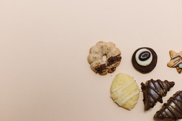 cookies on a plain background, Christmas cookies