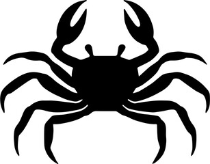 Silhouette crab sea animal black and white vector illustration