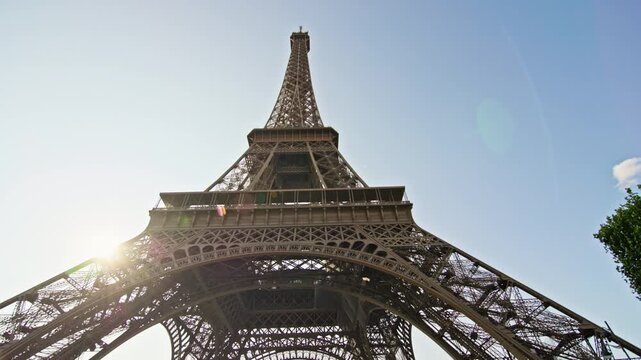 The iconic Eiffel Tower in Paris, France. Beautiful architecture and cityscape, tourist attractions in Europe.