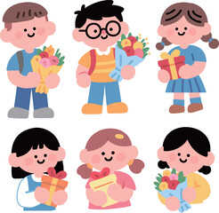 Children holding flower gifts4
