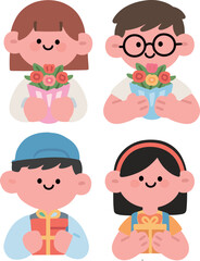 Children holding flower gifts2