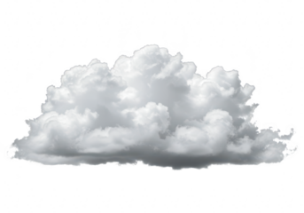 Fluffy white cloud isolated on transparent background