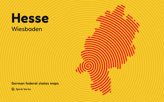 Hesse Spiral Pattern Map with Wiesbaden Capital
