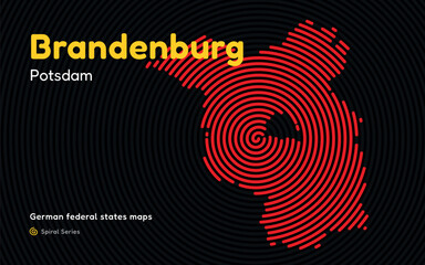 Brandenburg Spiral Pattern Map with Potsdam Capital