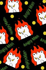 Angry cat , angryman pattern
