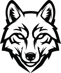 Silhouette Stylized Wolf Head Design: Unique Animal Art for Digital Creations