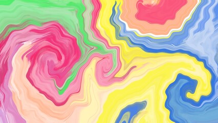 Abstract pastel swirl background with colorful flowing patterns.