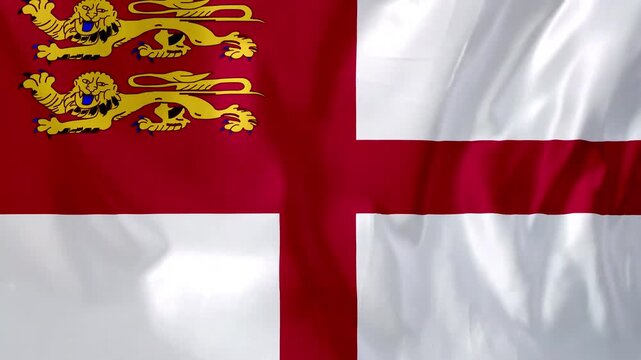 Sark Flag Waving Motion Animation 4K