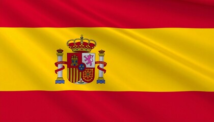 Fototapeta premium Flag of Spain - A Symbol of National History and the Spanish Monarchy