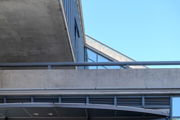 Contemporary office buildings in an urban area with clean lines and modern design.