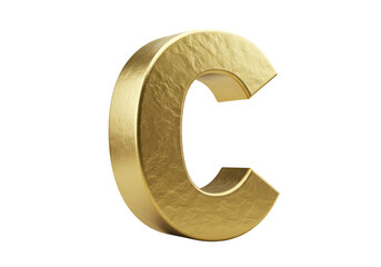 Naklejka premium Golden letter c isolated on transparent background