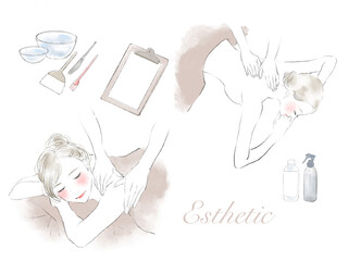 エステサロンのイラストセット