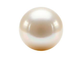 Single white pearl isolated on transparent background