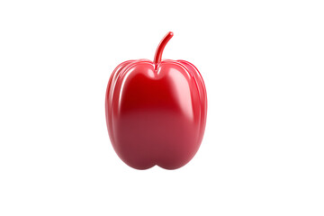 Obraz premium A Vibrant, Shiny Red Apple Rendered in 3D Isolated on transparent background, cutout 