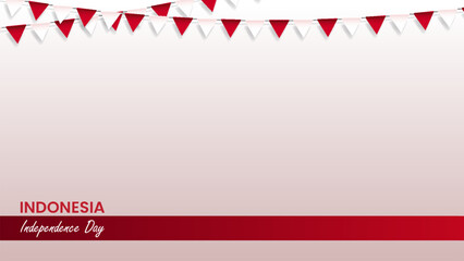 Indonesia Independence Day Socila Media Banner Presentation with bunting 