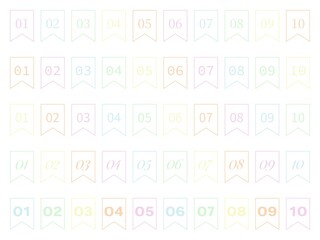 リボン番号ふちどりセット