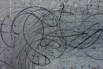 Tire Marks on a Parking Lot in Atlanta, Georgia