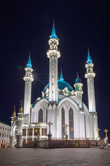Kul Sharif mosque in Kazan Kremlin, Tatarstan, Russia. It is tourist attraction of Kazan. Kremlin. The main attraction of the city of Kazan.