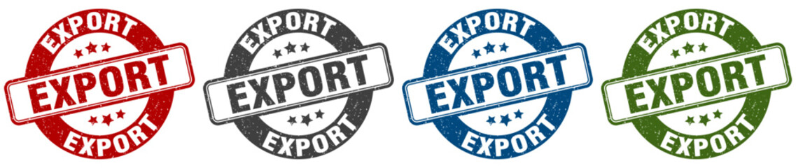 export stamp. export round stamp set isolated on white background