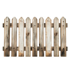 Minimalist wooden fence on white background