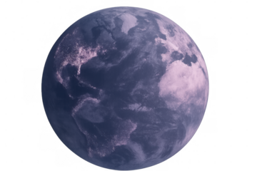 Spinning globe revealing north and south american landmasses, transparent backdrop showcasing geographical details for educational visualization