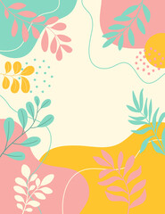 Design banner frame background. Colorful poster background vector illustration. Art print for beauty, fashion and natural products,wellness, wedding and event.